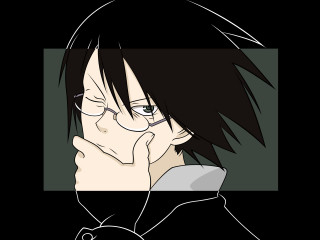 Man glasses black shirt portrait - purism free wallpaper for desktop