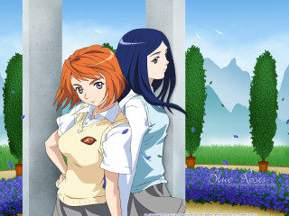 Anime girls blue red flower - a blue flower free wallpaper for desktop