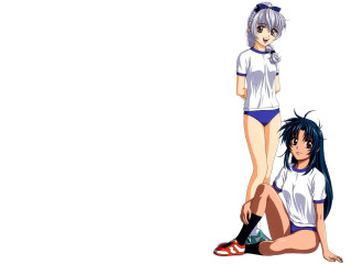 Anime couple white background buruma - a white background behind them free wallpaper