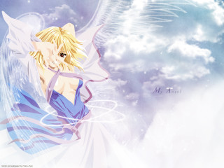 Blonde woman blue dress angel - woman free wallpaper