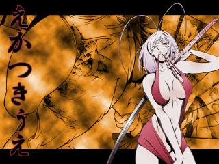 Woman bikini sword fire demon - a fire background free wallpaper for desktop