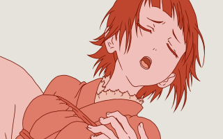 Red haired woman cellphone flatcolors - lineart free wallpaper