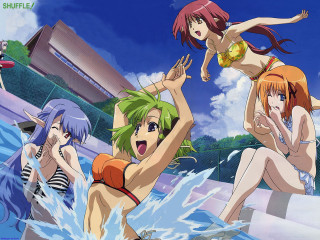 Girls pool bathing suits building 2 - a group of girls free wallpaper