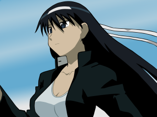 Woman black hair cellphone sky - a cell phone free wallpaper