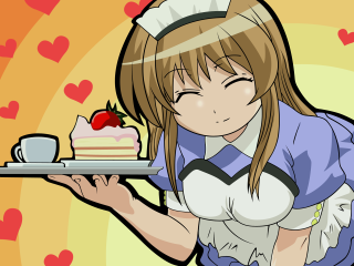 Alice prin waitress pastry heart - a tray free wallpaper