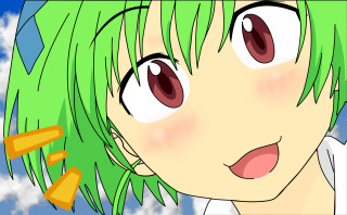 Cartoon girl green hair blue - green hair free wallpaper