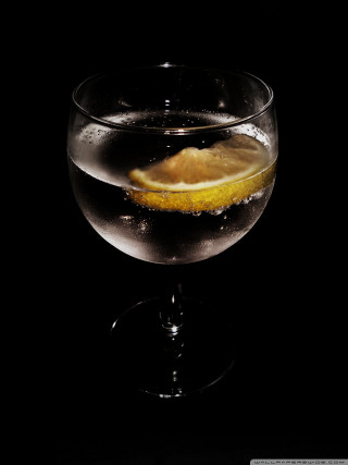 Glass water lemon slice black - a lemon free wallpaper for mobile