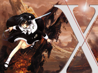 Anime girl sword x blackwhite - manga and anime 1 9 9 9 free wallpaper