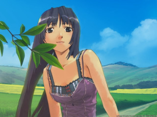 Woman dress tree field hills - maya free wallpaper