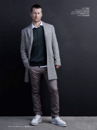 Man gray coat black shirt - a black wall free wallpaper for mobile