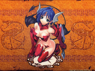 Demon armor bluehair bikini wings - official art free wallpaper for desktop