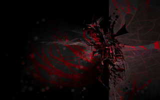 Red black abstract flower glowing - abstract background free wallpaper