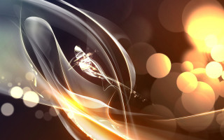 Light bulb abstract bokeh moon - geometric abstract art free wallpaper for desktop