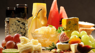 Cheese fruit wine stilllife cubism - cubism free wallpaper