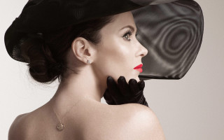 Black hat gloves red lips - her lip free wallpaper