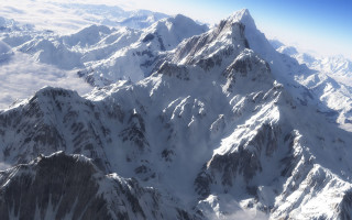 Mountain range airplane window blue 4 - amir zand free wallpaper