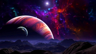Colorful space planets stars moon 3 - planet free wallpaper for desktop
