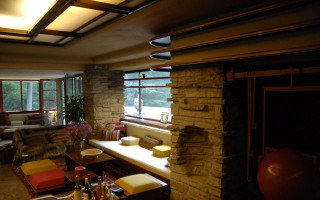 Livingroom stonefireplace largewindow waterview mackintosh - charles rennie mackintosh free wallpaper