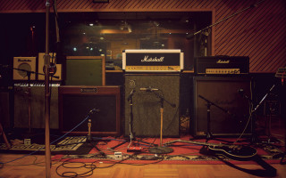 Guitar amps microphone speaker studio - studio quality free wallpaper