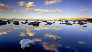 Water rocks sky clouds dusk - ansel adams free wallpaper for desktop