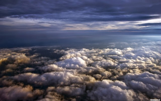 Cloudy sky sunshine cityscape beach - an airplane window free wallpaper