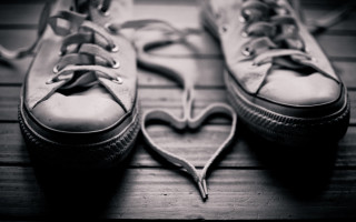 Shoes heart shoelace wooden floor 2 - shoelace free wallpaper