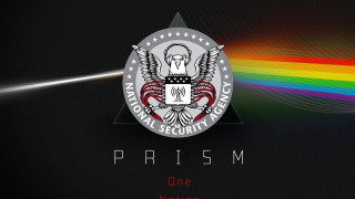 Rainbow light logo black background - dystopian art free wallpaper for desktop