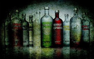 Bottles stilllife fauvism night sky - grungy free wallpaper
