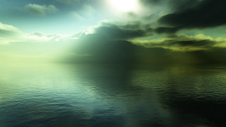 Ocean sunset beach clouds light - atmospheric free wallpaper