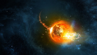 Space planet fire smoke star 2 - free space wallpaper
