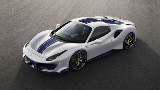 White sports car race track 4 - blue stripe free wallpaper