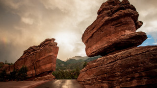 Large rock formation rainbow road - a large rock formation free wallpaper for desktop