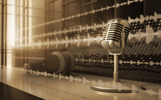 Microphone soundwave wall speaker studio - studio quality free wallpaper