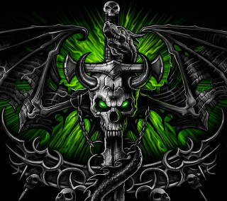 Skull sword snake green eyes - anne stokes free wallpaper for tablet