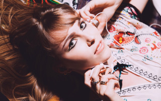 Woman laying on ground elegant - charlotte harding free wallpaper