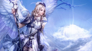 Woman white sword bird fantasy - a sword and a bird free wallpaper