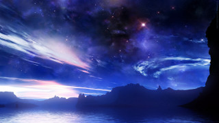 Night sky stars clouds mountain - free stars wallpaper
