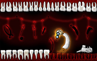 Creepy man toothbrushes toothpaste storybook - llustration free wallpaper