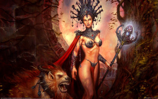 Demon woman forest fantasy armor - chris rahn free wallpaper