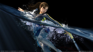 Woman surfing paddle water night - a wet suit free wallpaper