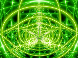 Green white abstract design star - digital art free wallpaper for desktop