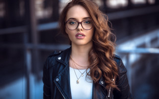 Elina karimova glasses blackjacket bluelight - art nouveau free wallpaper for desktop