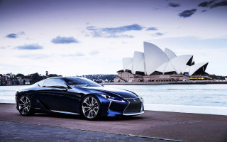 Blue sports car opera sydney - andrew law free wallpaper for desktop