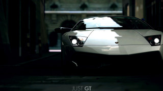 White sports car dark alley 4 - photorealistic lighting free wallpaper