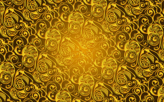 Golden background swirls pattern design - earnst haeckel free wallpaper for desktop