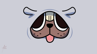Dog face long tongue nose - sticker free wallpaper