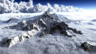 Mountain clouds snow blue sky - amir zand free wallpaper
