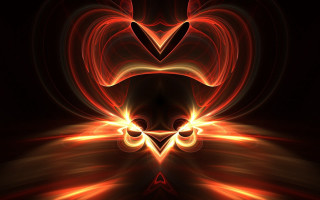 Red yellow fractal design black - a white triangle free wallpaper