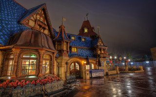 Blue roof clock tower architecture - top of its free wallpaper for desktop