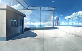 Building sky clouds person platform - beeple free wallpaper